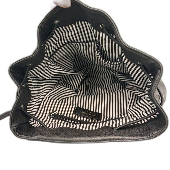 Expressions NYC Black Vegan Leather Backpack w/ Gunmetal Chain Detail NWOT - Picture 8 of 12